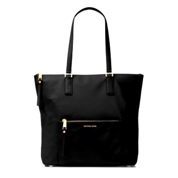 Michael Kors Ariana North/South Black Nylon & Leather Women's Tote - Picture 1 of 6